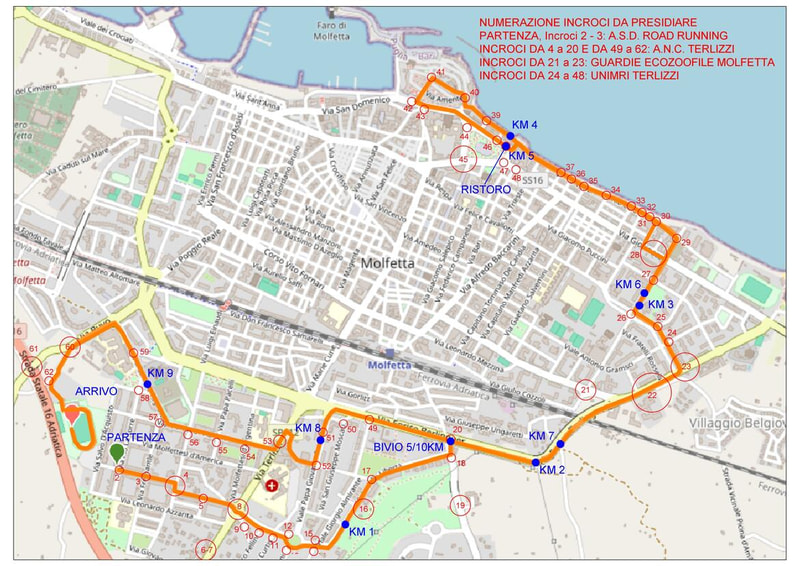 Domenica 28 dicembre 2025 Molfetta Roads Run: percorso e modifiche alla viabilità 
