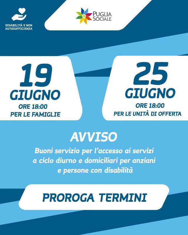 Proroga termini di chiusura delle istanze per il Catalogo Buoni Servizio Anziani e Disabili